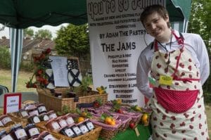 man selling jams