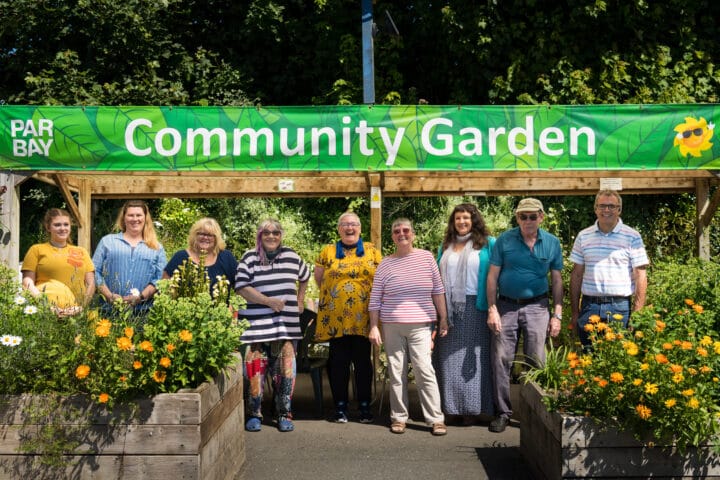 People enjoying Par Bay Community Garden.