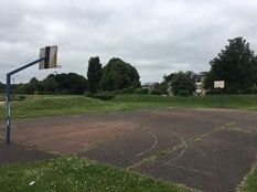 Old run down basketball court in Westwood and Ravensthorpe