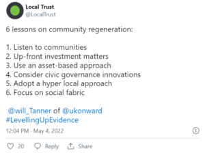 A Local Trust tweet on community regeneration
