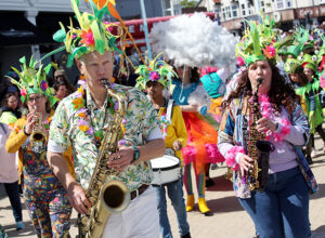 People performing at Whitley Bay, a Creative Civic Change project