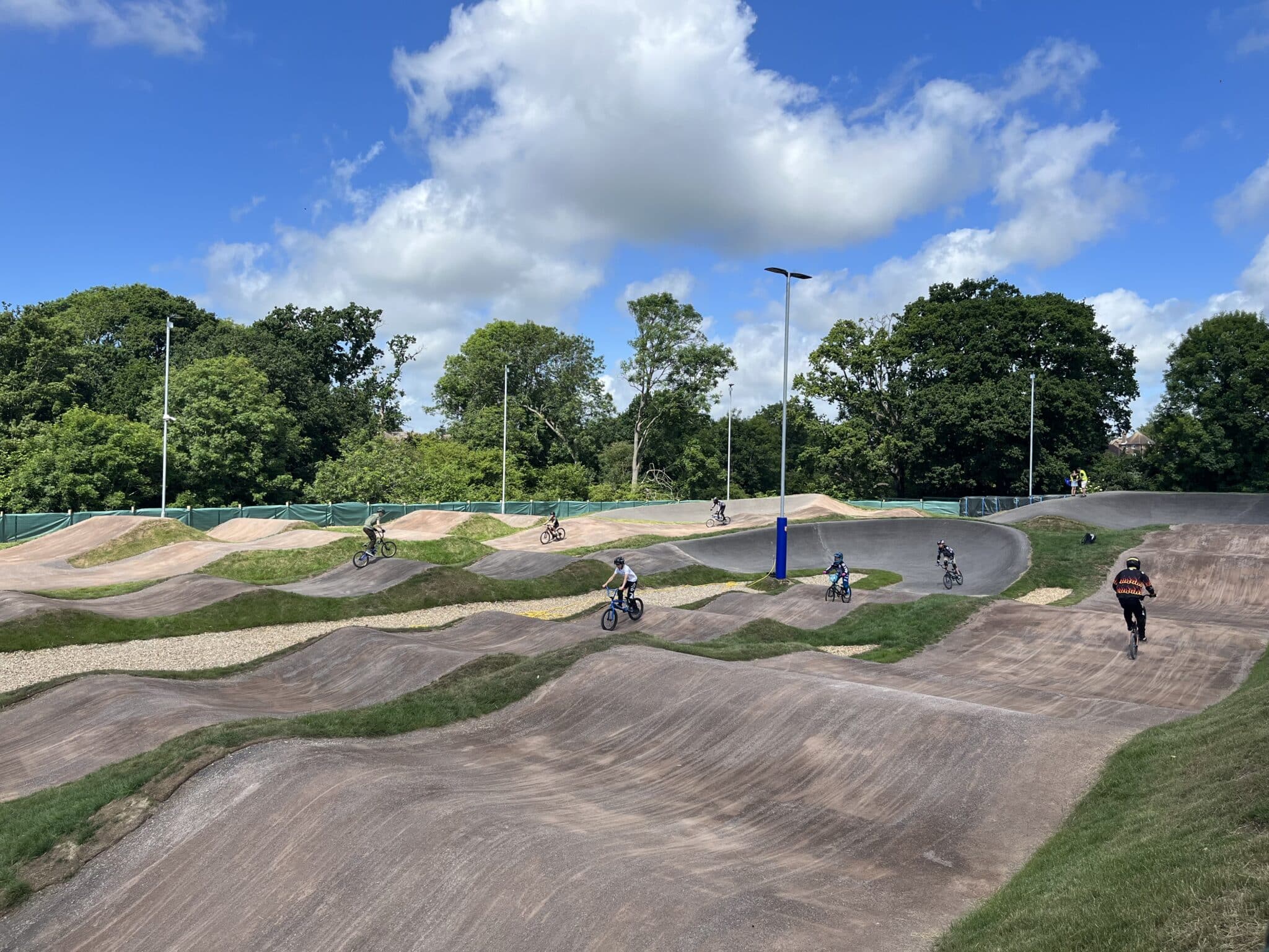 People using the BMX track at Sidley Rec