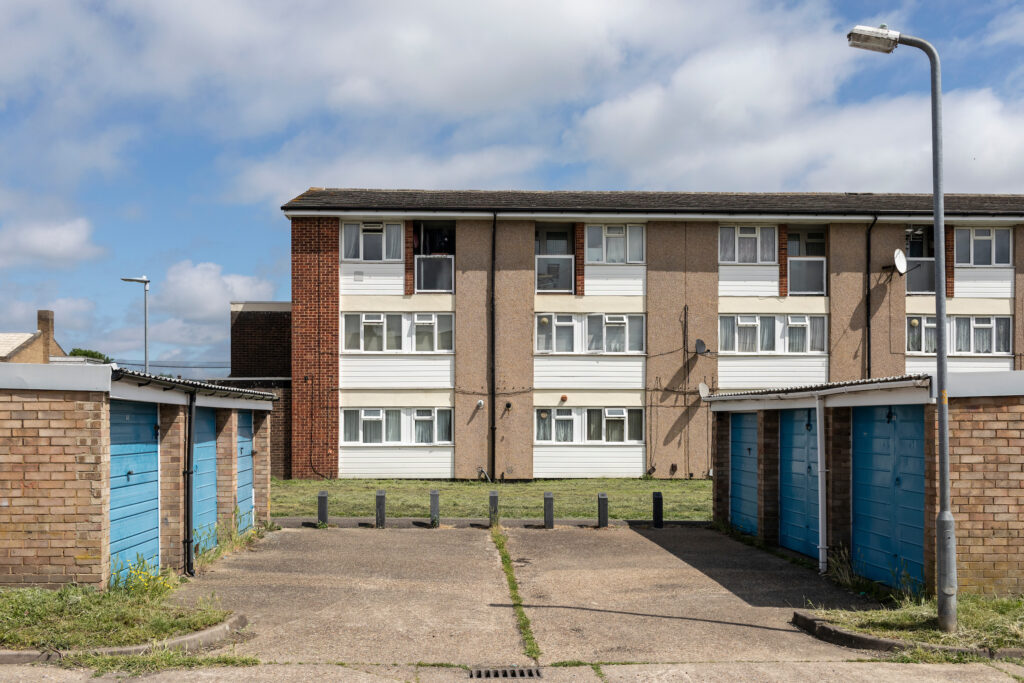 Housing and garages in Wormley and Turnford.