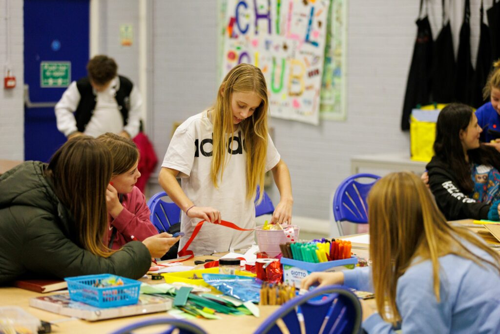 Young people at a community club